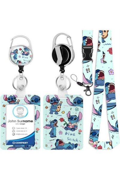 Generic A 3-in-1 Disney Stitch logo plastic ID holder with guitar, featuring ...
