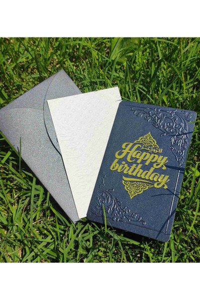 Generic Premium Birthday Card with 2D Gold Foil and 2D Embossing Pattern，Luxu...