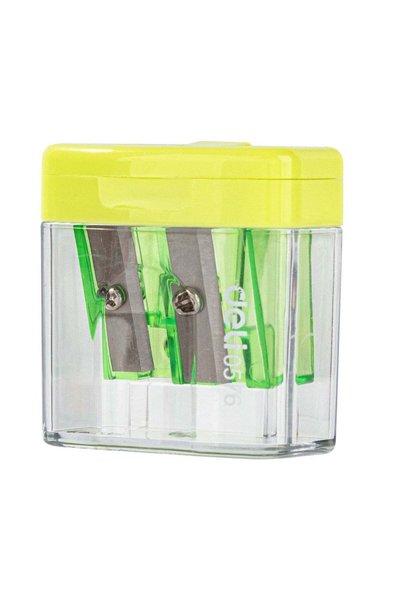 Generic DELI E0576 2-Hole Pencil Sharpener with Canister, 1 Piece, Random Col...