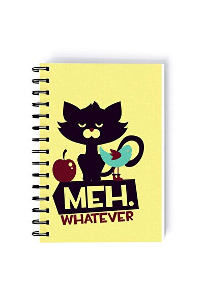 Generic Spiral A5 Notebook Cartoon Animals Funny Cat Meh