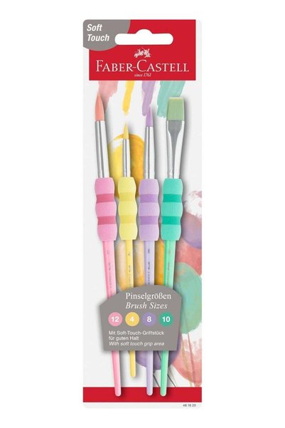 Generic Faber-Castell Brush Set of 4 Pastel Soft Grip