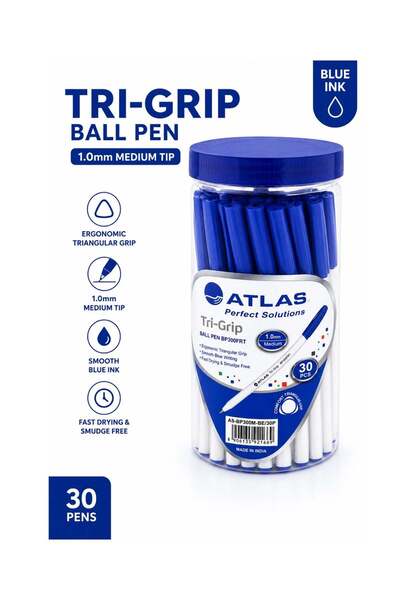 Generic 50-Piece Tri-Grip Ballpoint Pen Medium 1.0mm Tip Blue Ink