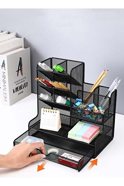 Generic HOOPZOZA Mesh Desk Organizer with Pen Holder and Drawer Multifunction...