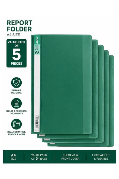 Generic 5-Piece A4 Report File Green Cover