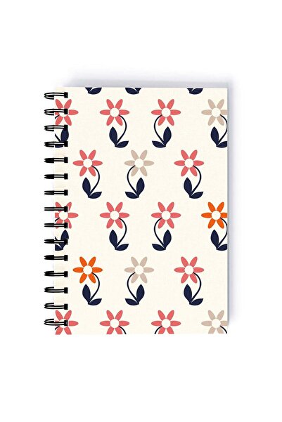 Generic Hand Drawn Flower Design Rectangle Spiral A5 Notebook Multicolour
