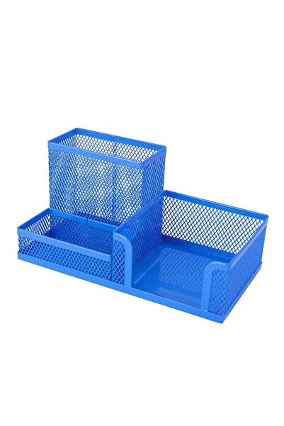 Generic Metal Mesh Desk Organizer Blue