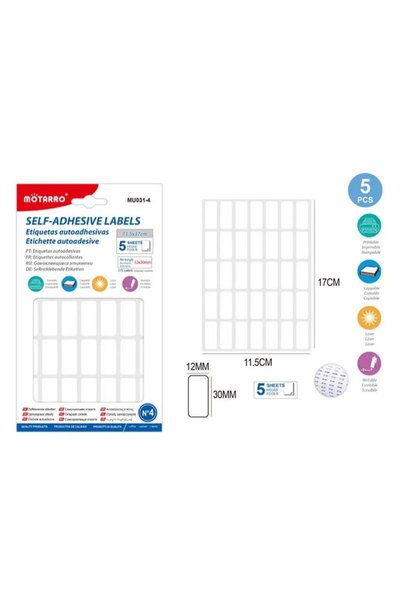 Generic MOTARRO MU031-4 Adhesive Labels Writable Sticker Labels for Organizin...