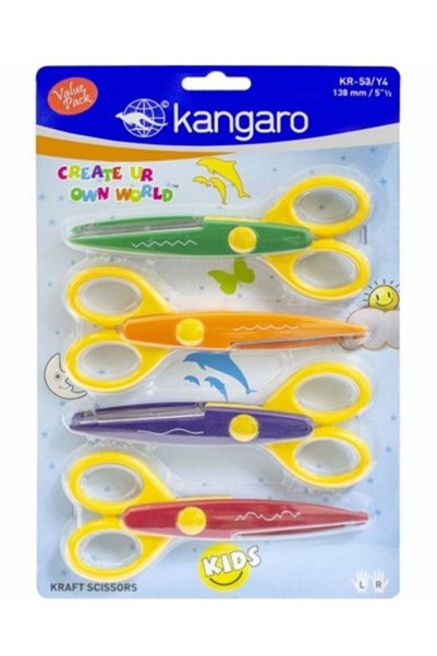 Generic 4-Piece Craft Scissors With Zigzag Design Multicolour