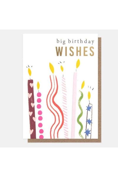 Generic Caroline Gardner Patterned Candles Big Birthday Wishes Greeting Card