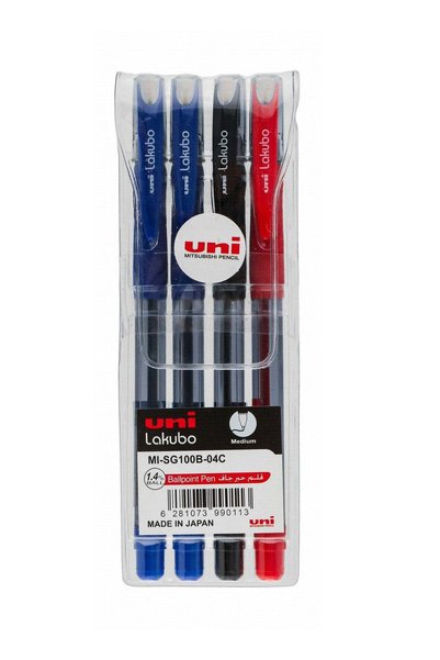 Generic 4-Piece Lakubo Ballpoint Pen 1.4mm Tip Multicolour
