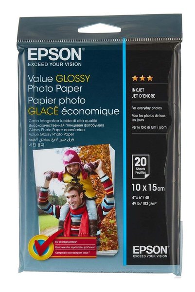 Generic EPSON Value Glossy Photo Paper - 10x15cm - 20 sheets