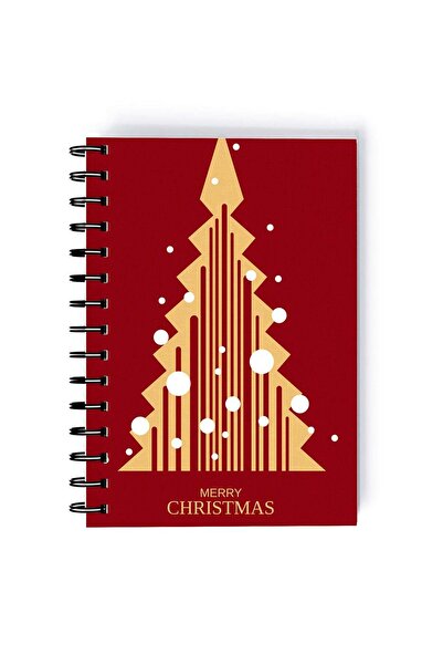 Generic Spiral A5 Notebook Red Tree Gift Christmas Minimal