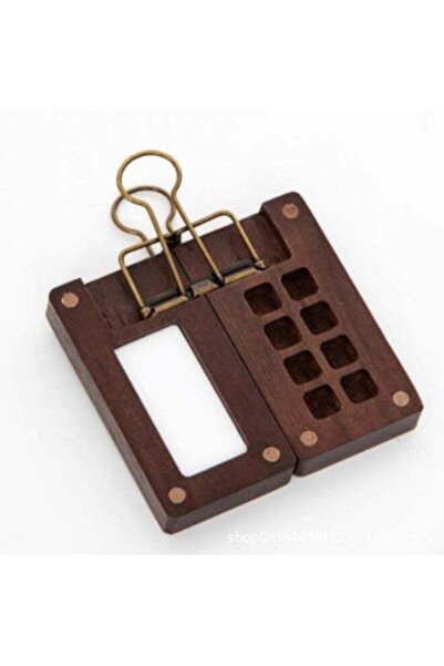 Generic 8 Grid Portable Sketchbook Palette, Mini Wooden Watercolor Paint Box,...