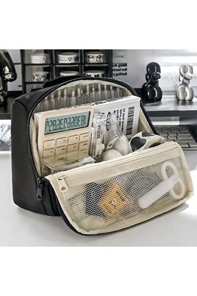 Generic Large Multi-Layer Pencil Case – Oversized Durable Fabric Organizer wi...