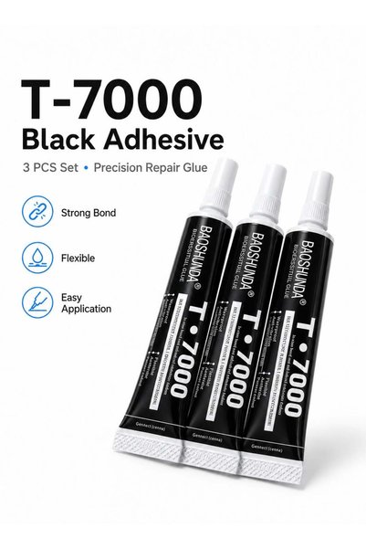 Generic BAOSHUNDA T-7000 Black Multipurpose Adhesive Glue, 3 x 15ml Set