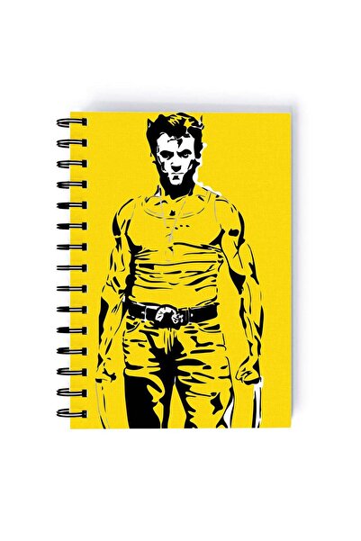 Generic Spiral A5 Notebook Wolverine Logan Yellow Hugh Jackman X-Men