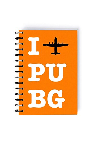 Generic Spiral A5 Notebook PUBG Typography I Love Orange