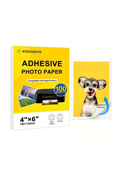 Generic ESHANG 4 x 6 Inch Self-Adhesive Glossy Photo Paper - 135g/135gsm Stic...