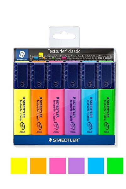 Generic 6-Piece Textsurfer Highlighter Chisel Tip Flourescent Colours