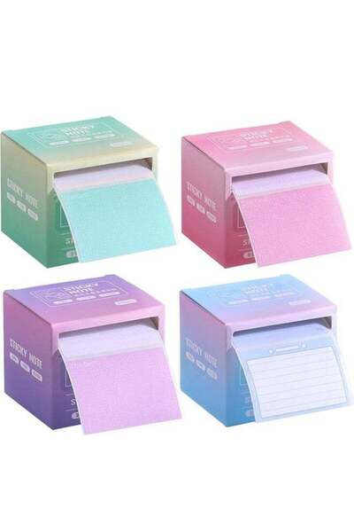 Generic 4 Sticky Full Adhesive Notes Roll Tape with Pull Out Dispenser Boxes,...