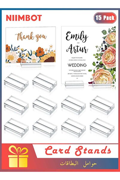 Generic 15 Pieces Acrylic Stand Transparent Card Holder, 50x30x10mm Acrylic S...