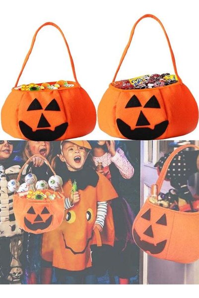 Generic 2 Pack Pumpkin Candy Bags, Non-Woven Gift Bags for Kids Trick or Trea...