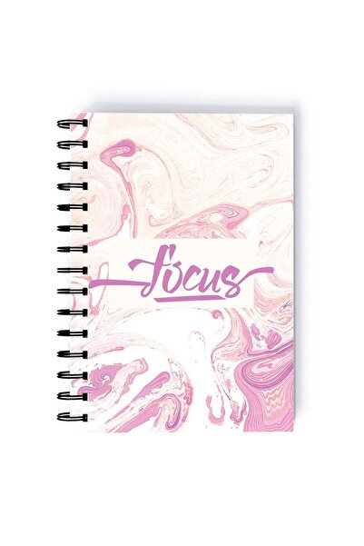 Generic Spiral A5 Notebook Inspirational Quote Motivations Focus Pink and Whi...