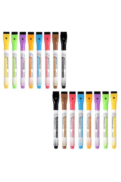 Generic Magnetic Dry Erase Markers Set, 16Pcs 0.5mm Fine Tip Colorful Markers...