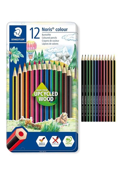 Generic 12-Piece Noris Colouring Pencils In Metal Box Multicolour