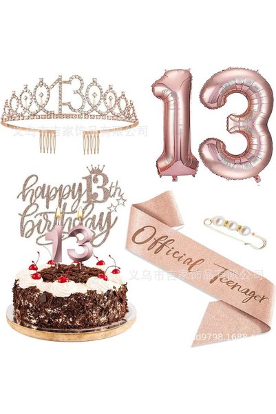 Generic 13th Birthday Decorations for Girls, Including 13year old Birthday Ca...