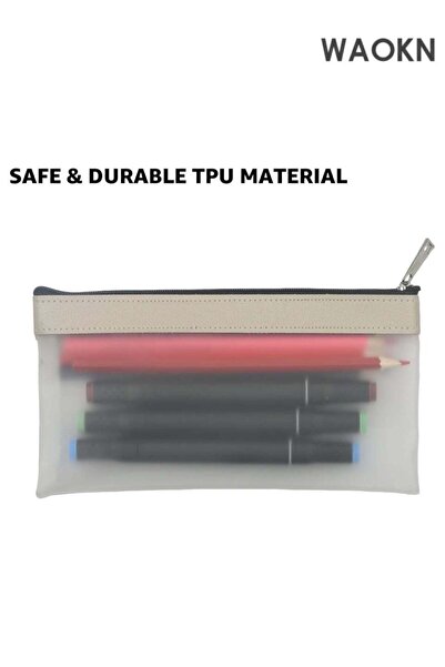 Generic "4 Pack Clear Pencil Pouch Set - Aesthetic Cute Small Pencil Bags for...