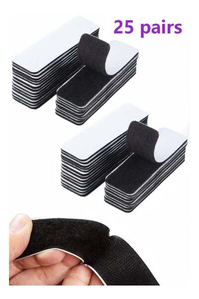 Generic 25 pairs Hook and Loop Tape Strips, with Adhesive Sticky Back Fastene...