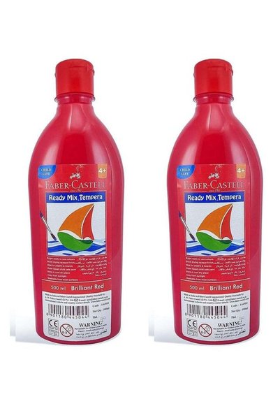 Generic 2-Piece Ready-Mix Tempera Paint Bottle Red Color