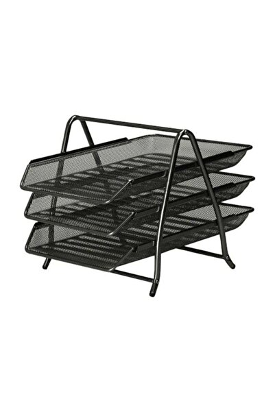 Generic 3-Tier Metal Mesh Document Tray Black