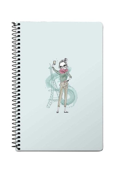 Generic Selfie By Eiffel A5 Spiral Notebook Blue