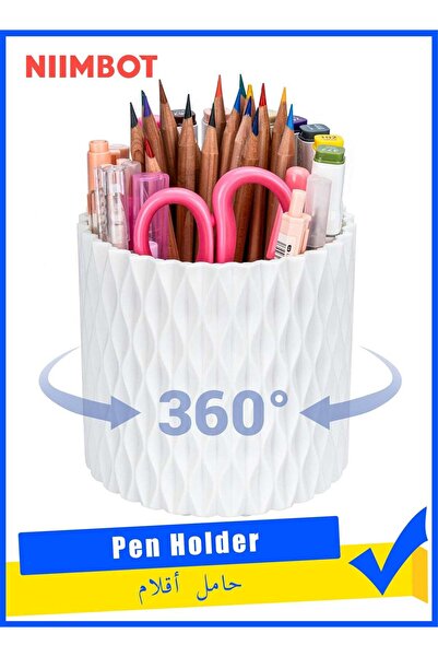 Generic Rotating Pen Pencil Holder for Desk, 5 Slots Desk Pen Organizer, Stur...