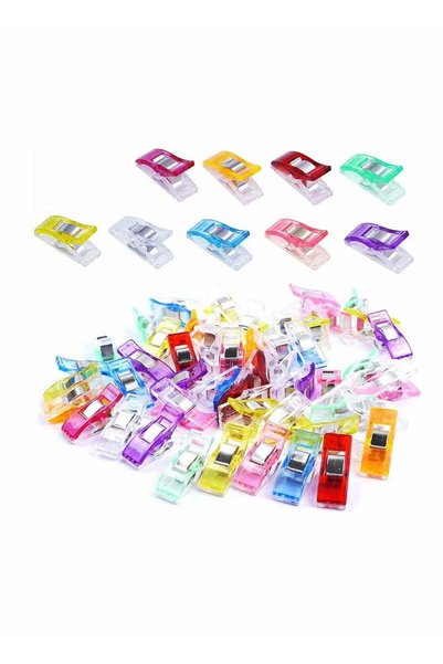 Generic Multipurpose Sewing Clips, 100 Pcs Assorted Colored Quilting Clips fo...