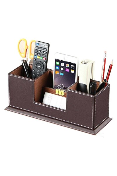 Generic Desk Pencil Holder, PU Leather Pen Holder for Desk, Executive Desk Or...