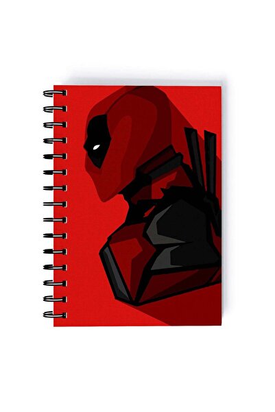Generic Spiral A5 Notebook Dead Pool Ryan Reynolds Minimal Red Deadpool