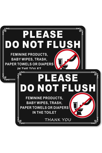 Generic ARS® Do Not Flush Sign - 2 Pack, 7.5x5 Inches Acrylic Bathroom Rules ...