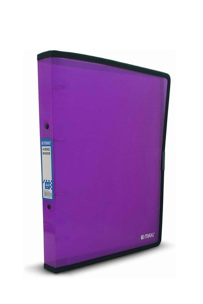 Generic Maxi A4 Ring Binder With 4 Ring Translucent Purple, waterproof, dust-...