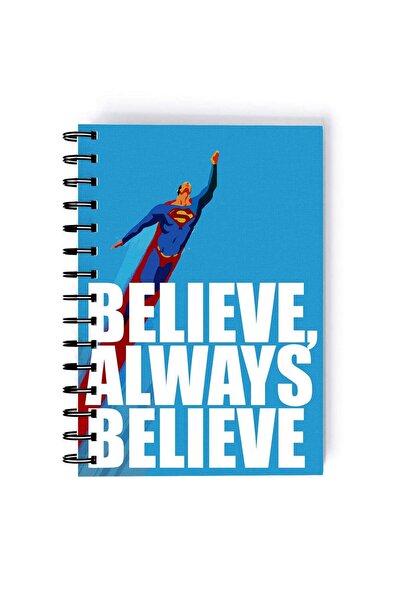 Generic Spiral A5 Notebook Superman Believe Quote Man of Steel Super Man