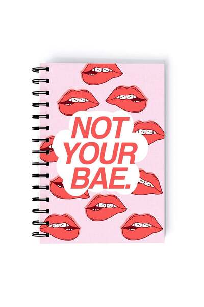 Generic Spiral A5 Notebook Typography Relationship Not your Bae Pink Aesthetics
