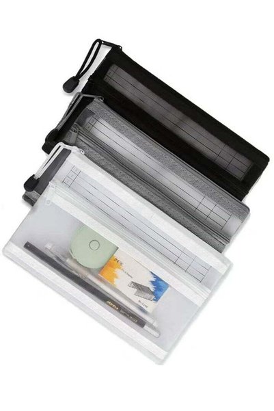 Generic 3 Pcs Pencil Case Set, Clear Exam Pencil Pouch, Mesh Zipper Pen Pouch...
