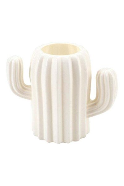 Generic Cactus Design Pencil Holder White