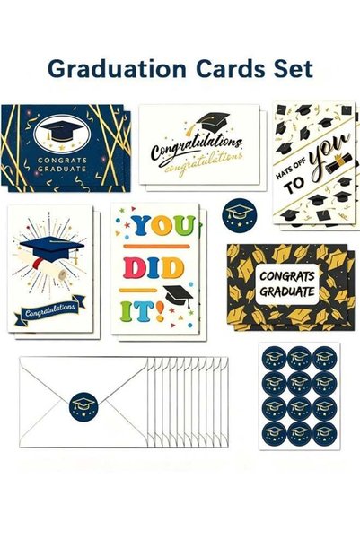 Generic 25 Pcs Graduation Cards, Blank Congratulations Cards with Envelopes a...