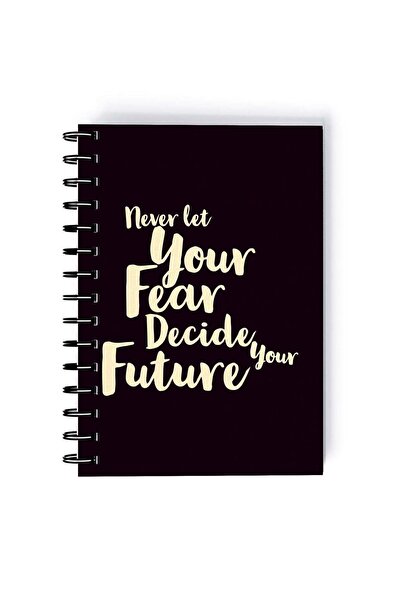 Generic Spiral A5 Notebook Inspirational Quote Motivations No fear Maroon Aes...