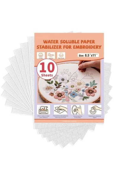 Generic 10 Sheets Water Soluble Sticky Stabilizer, Wash Away Printable Transf...