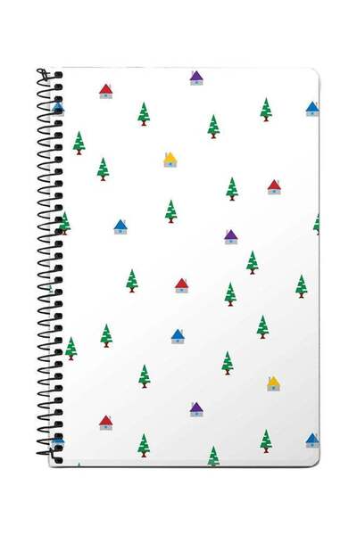 Generic Cabin Wood A5 Spiral Notebook White/Green