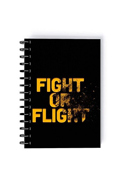 Generic Spiral A5 Notebook Typography Art Fight or Flight Inspirational Quote